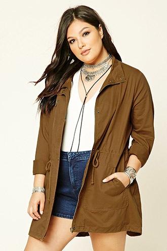 Forever21 Plus Women's  Cigar Plus Size Drawstring Jacket