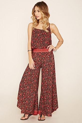 Forever21 R By Raga Floral Wide-leg Pants