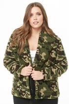 Forever21 Plus Size Faux Shearling Camo Jacket
