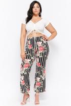 Forever21 Plus Size Floral Striped Pants