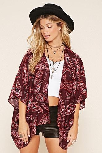 Forever21 Paisley Dolman Kimono