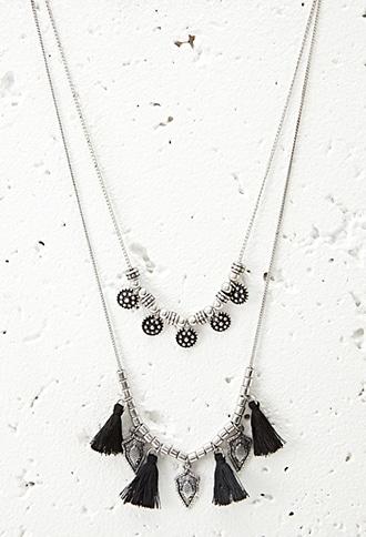 Forever21 Tasseled Arrow Charm Necklace