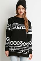 Forever21 Abstract Pattern Ribbed Sweater