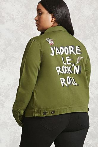 Forever21 Plus Size J'adore Graphic Jacket