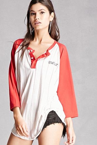 Forever21 Repurposed Graphic Baseball Tee