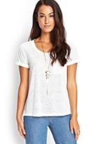Forever21 Contemporary Loose Knit Pocket Tee