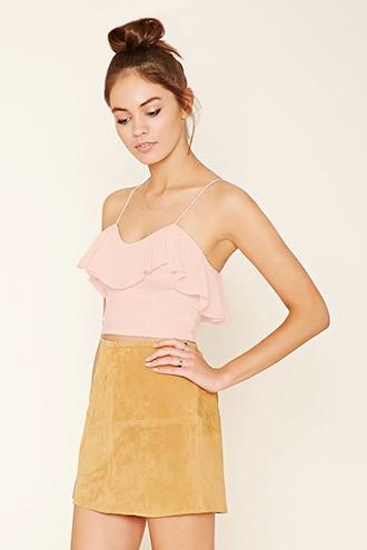 Forever21 Women's  Flounce-layered Cropped Cami