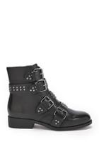 Forever21 Studded Buckle Strap Combat Boots