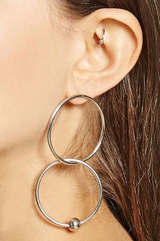 Forever21 Beaded Hoop Drop Earrings