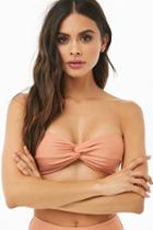 Forever21 Sheeny Twist-front Bandeau Bikini Top