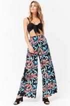 Forever21 Foliage Print Wide-leg Pants