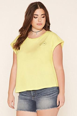 Forever21 Plus Women's  Plus Size You Wish Graphic Tee