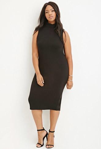 Forever21 Plus Funnel Neck Midi Dress