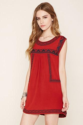 Forever21 Women's  Tribal-inspired Peasant Dress