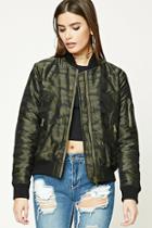 Forever21 Camo Print Padded Bomber Jacket