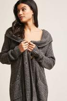 Forever21 Double-breasted Hooded Cardigan