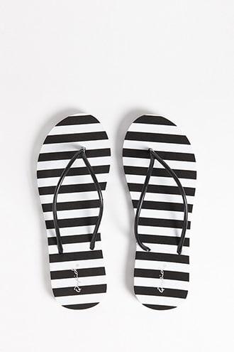 Forever21 Qupid Striped Flip Flops