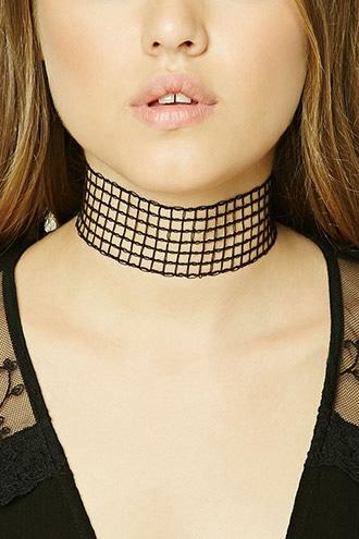 Forever21 Sheer Grid Choker