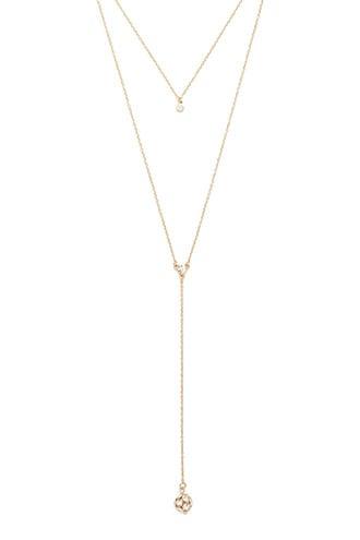 Forever21 Faux Crystal Ball Layered Necklace