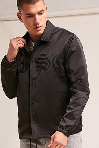 Forever21 Rise Graphic Coach Jacket