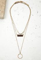 Forever21 Faux Stone Necklace Set (antic Gold/red)