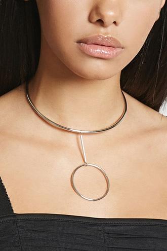 Forever21 Drop Hoop Collar Necklace
