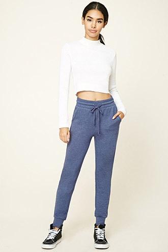 Forever21 Plus Women's  Navy French Terry Knit Sweatpants