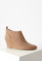 Forever21 Women's  Faux Suede Wedge Booties (taupe)