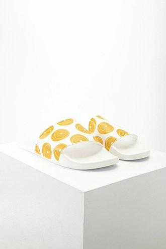 Forever21 Orange Print Slides