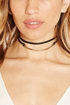 Forever21 Black & Silver Faux Leather Choker