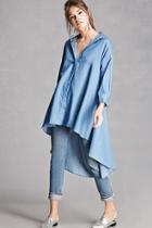 Forever21 High-low Chambray Shirt Dress