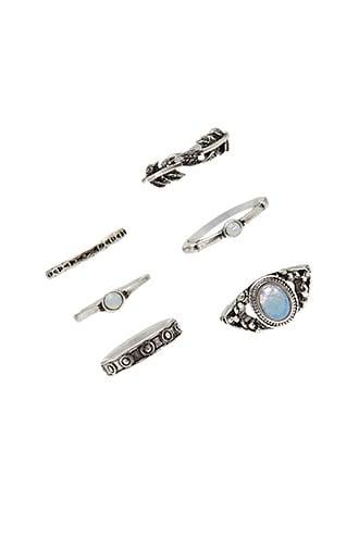 Forever21 Burnished Etched Ring Set