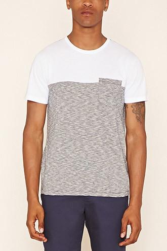 21 Men Men's  Colorblock Slub Knit Tee