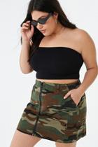 Forever21 Plus Size Zip-front Camo Cargo Skirt