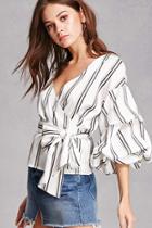 Forever21 Belted Striped Top