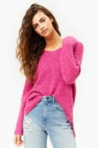 Forever21 Purl Knit V-neck High-low Sweater