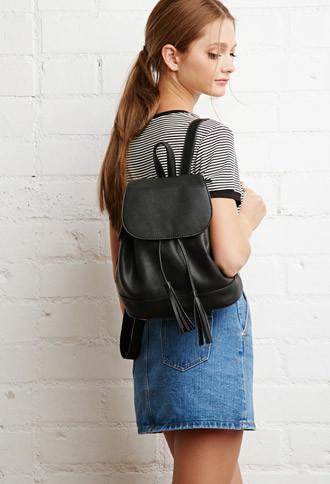 Forever21 Faux Leather Drawstring Backpack