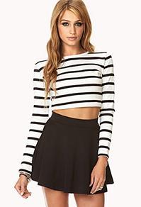 Forever21 Shore Thing Striped Crop Top