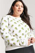 Forever21 Plus Size Cartoon Dinosaur Graphic Sweatshirt