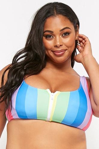 Forever21 Plus Size Striped High-waist Bikini Bottoms