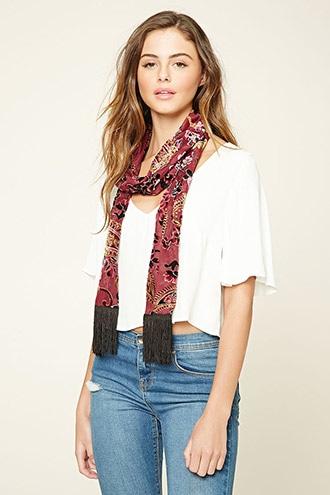 Forever21 Floral And Paisley Print Scarf