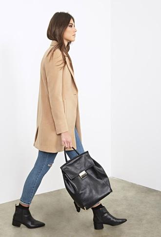Forever21 Peak Lapel Overcoat