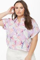 Forever21 Plus Size Tropical Floral Pocket Shirt