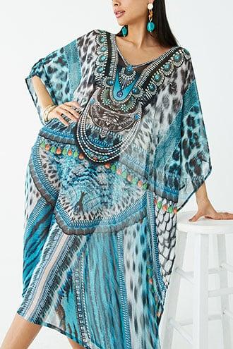 Forever21 South Beach London Kaftan Swim Cover-up