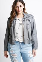 Forever21 Plus Women's  Classic Utility Jacket (grey)