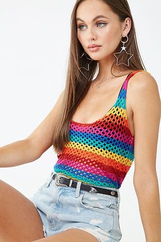 Forever21 Rainbow Print Tank Top