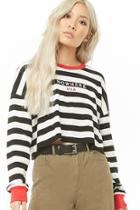 Forever21 Striped Nowhere Usa Graphic Top