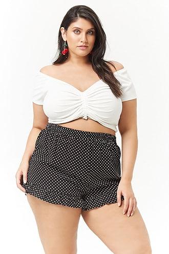 Forever21 Plus Size Polka Dot Ruffle Shorts