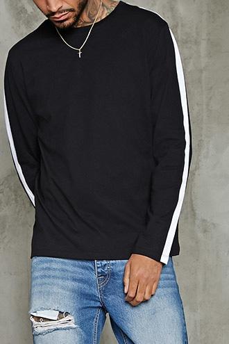 Forever21 Long-sleeve Contrast Stripe Tee