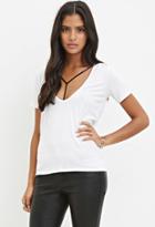 Forever21 Women's  Scoop Neck Tee (white)
